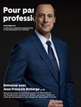 Photo de la couverture du numéro de septembre 2019 de Pour parler profession.
