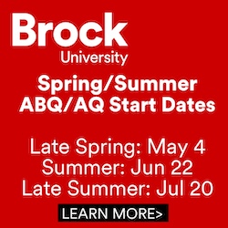 Advertisement for Brock University.